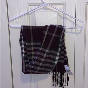 Burgundy, plaid scarf